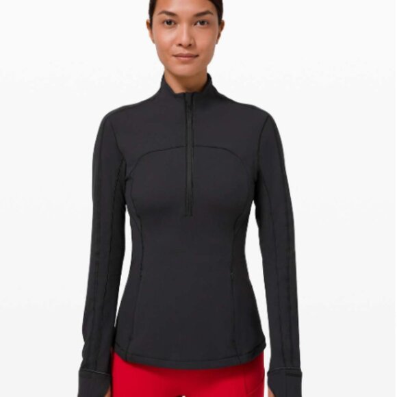 Like New Lululemon Run Briskly 1/2 Zip Women's Jacket Black 10 Pockets - Picture 1 of 6